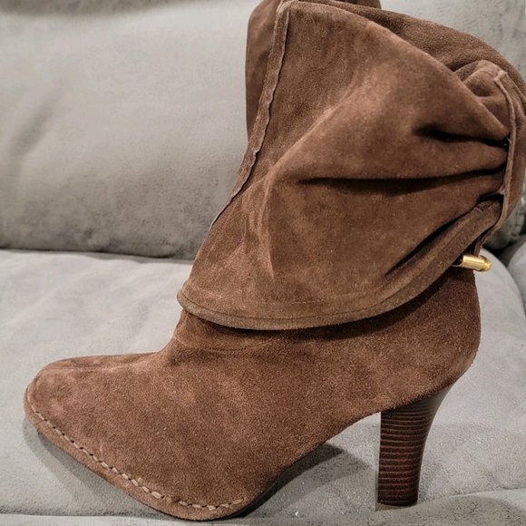 Hot in Hollywood Brown Heeled Boots, Size 8W - Picture 6 of 10